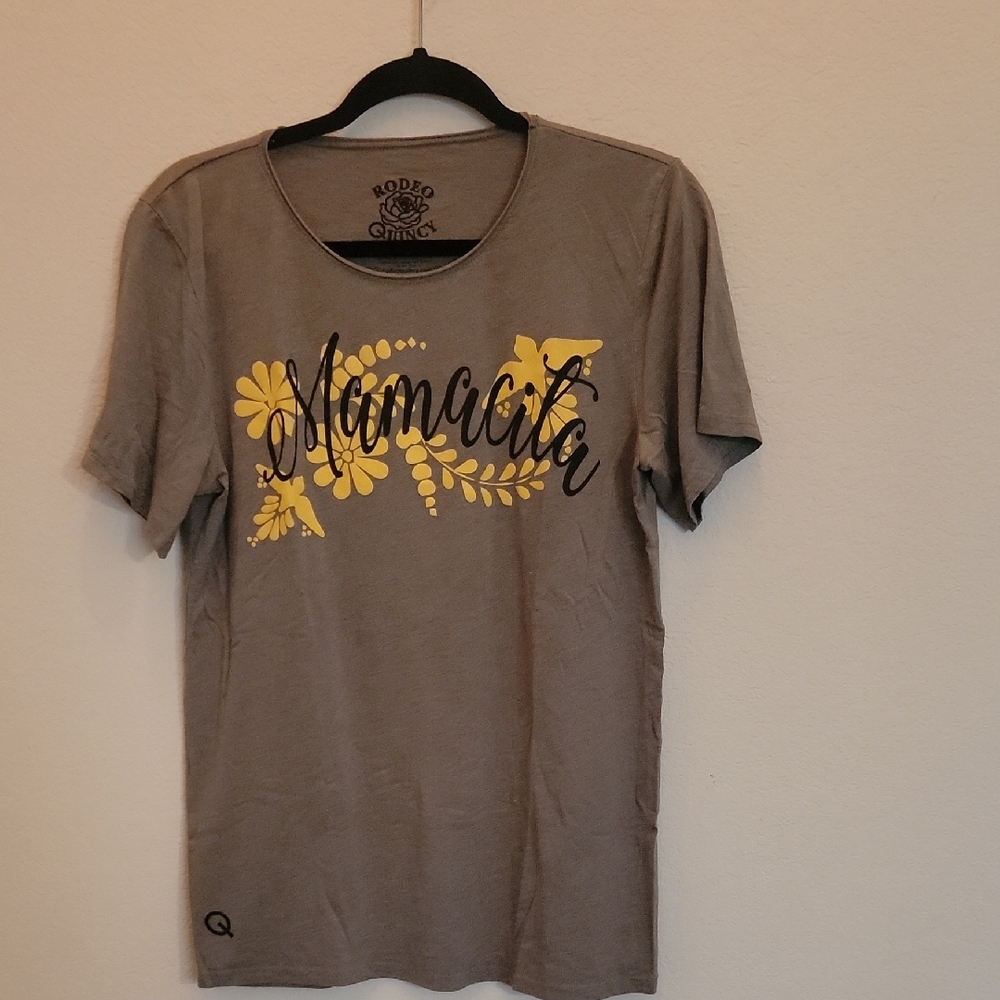 Gray and Yellow Women's Short Sleeve Tee